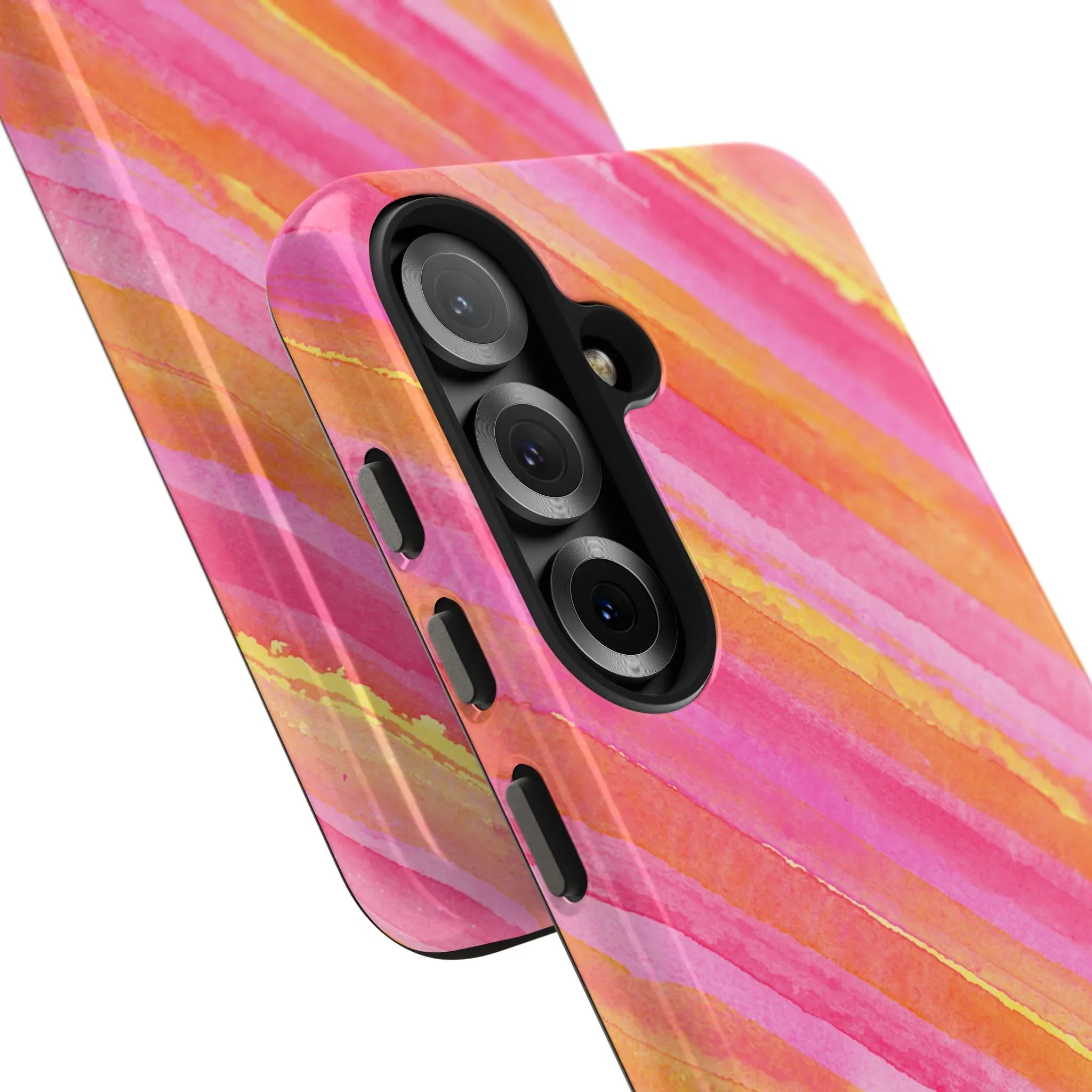Pink Lemon Stripes Phone Case (Apple & Android) - Pink Sweetheart