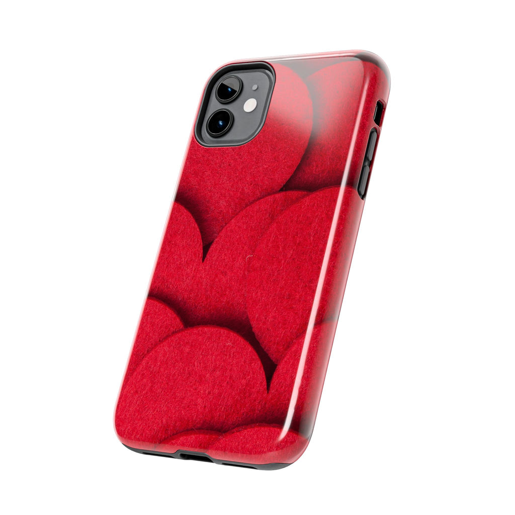 Big Red Felt Hearts Phone Case (Apple & Android)