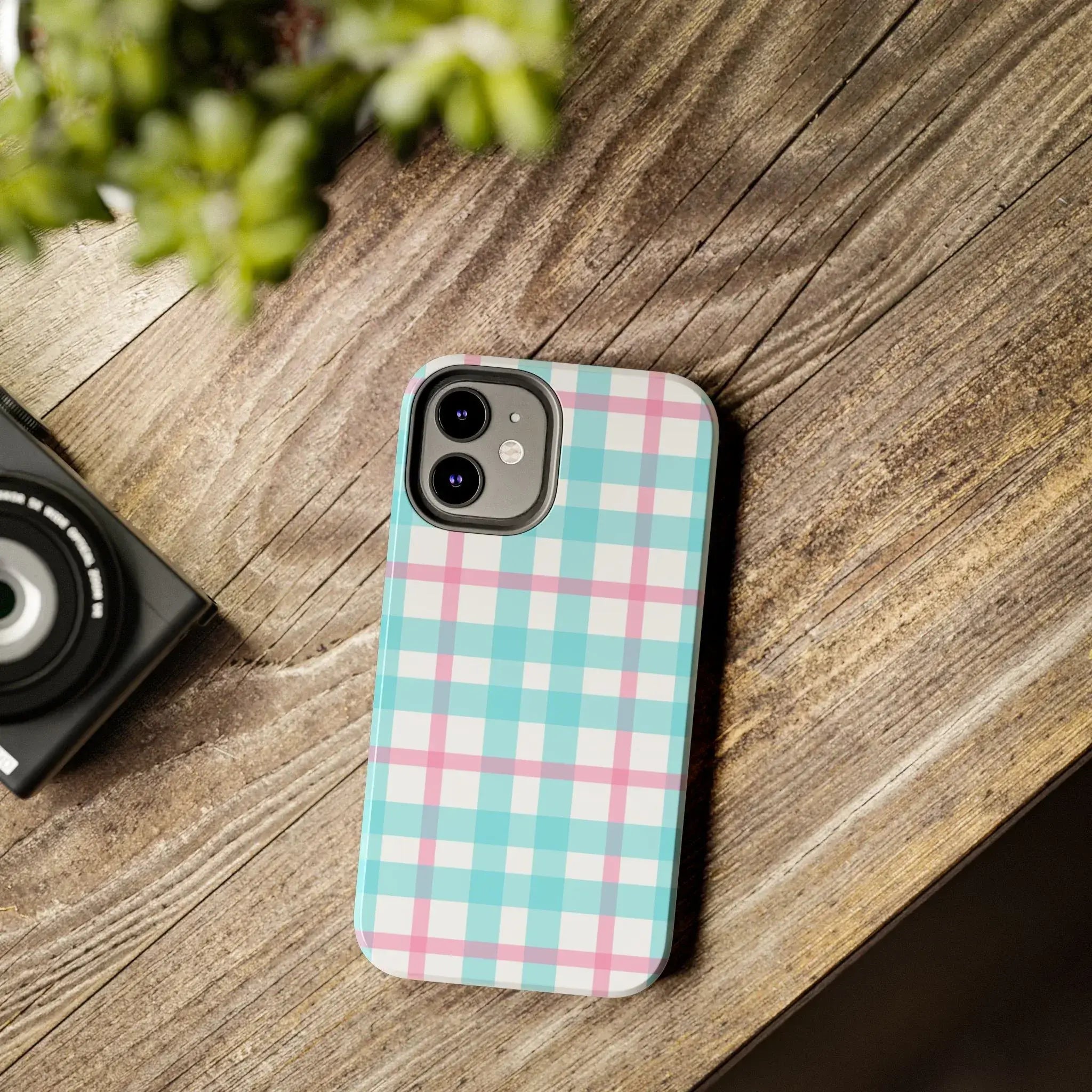 Pastel Gingham Phone Case (Apple & Android) - Pink Sweetheart