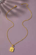 Brass Diamond Dust Cut Out Initial Necklace