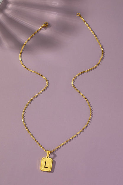 Brass Diamond Dust Cut Out Initial Necklace