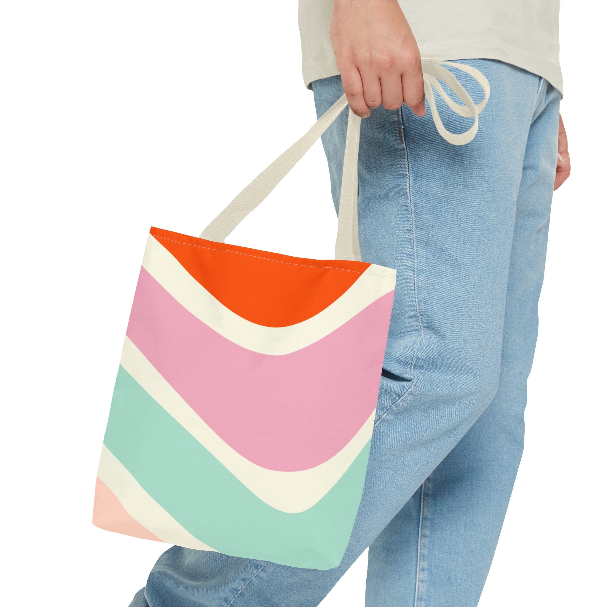 Retro Color Wave Tote Bag