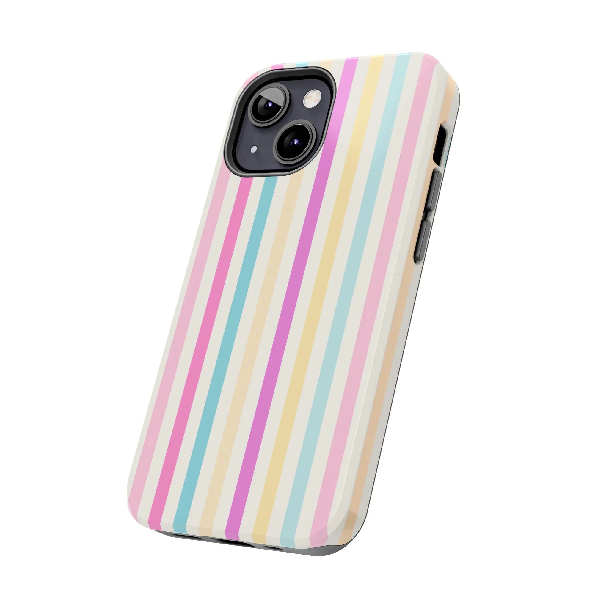 Pastel Candy Stripes Phone Cases (Apple & Android) - Pink Sweetheart