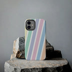 Pretty Pastel Lines Phone Case (Apple & Android) - Pink Sweetheart