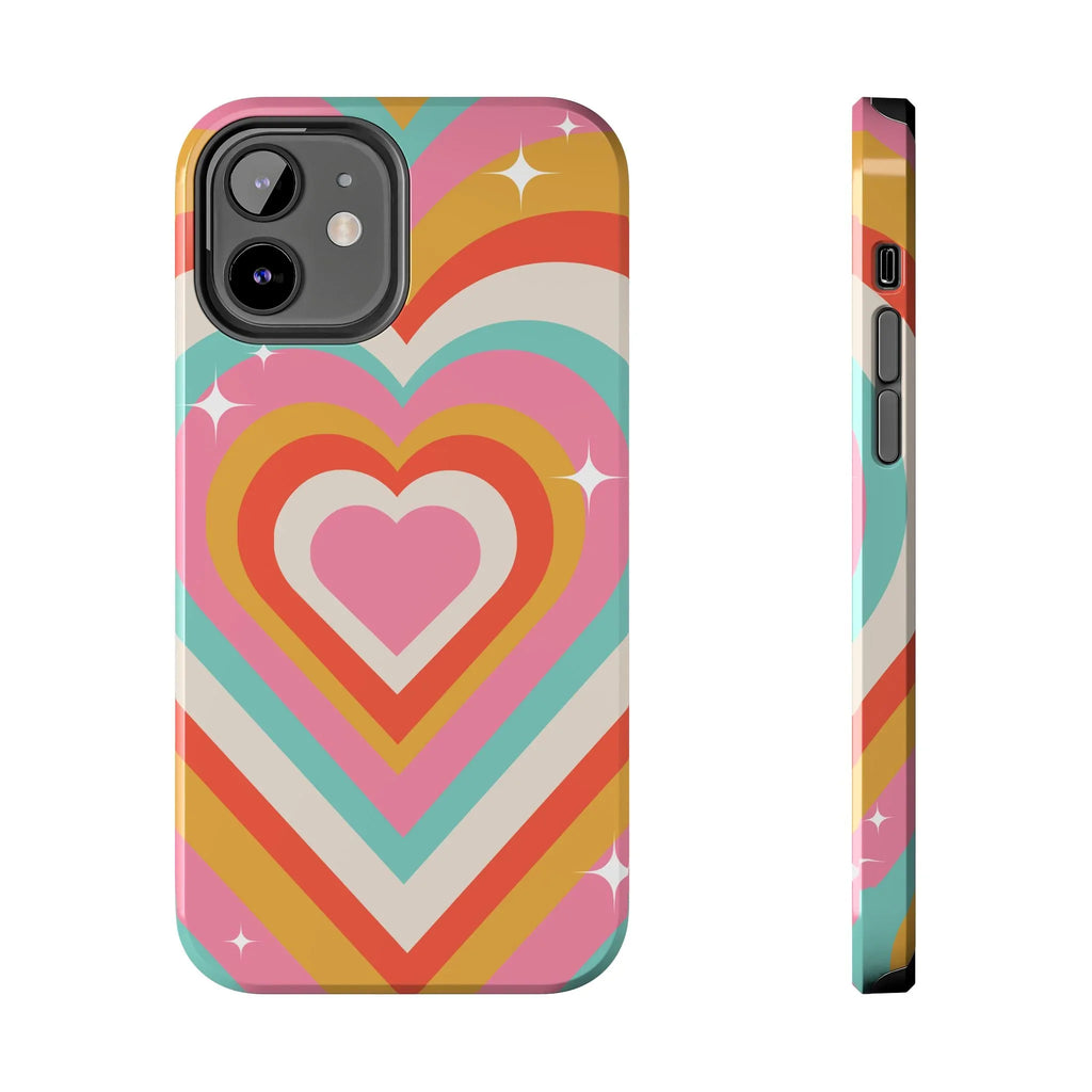 Psychedelic Hearts Phone Case (Apple & Android) - Pink Sweetheart
