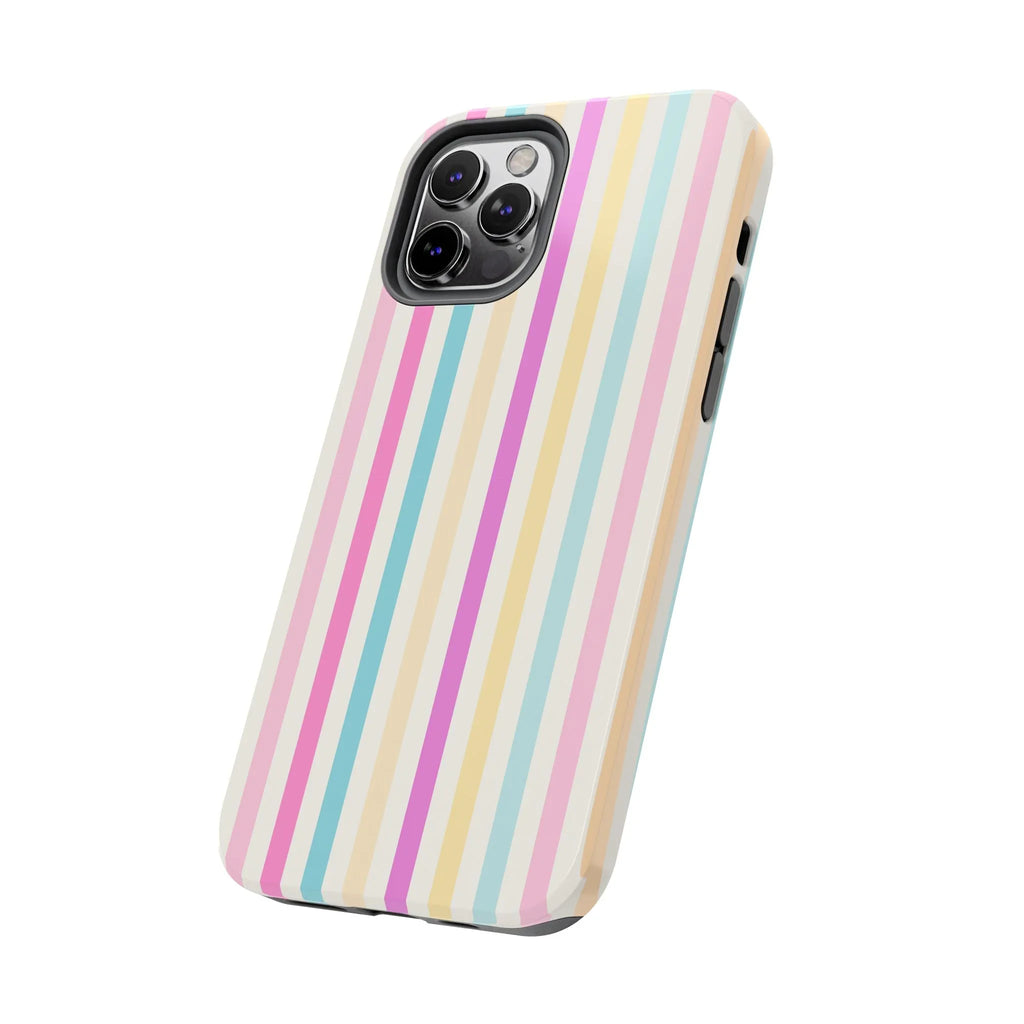 Pastel Candy Stripes Phone Cases (Apple & Android) - Pink Sweetheart