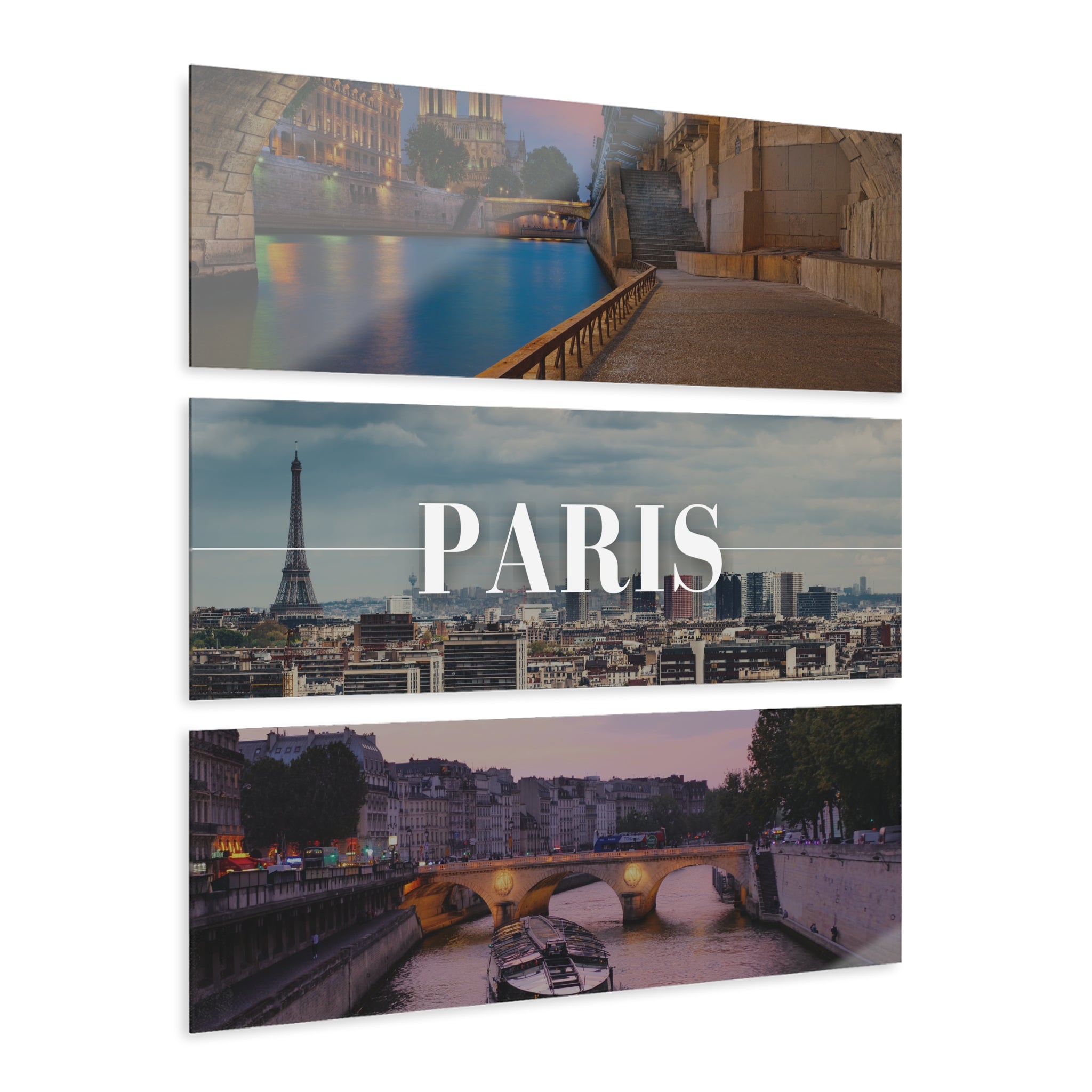 Paris Skyline Acrylic Prints (Triptych)
