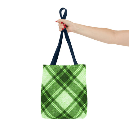 Lush Green Plaid Tote Bag