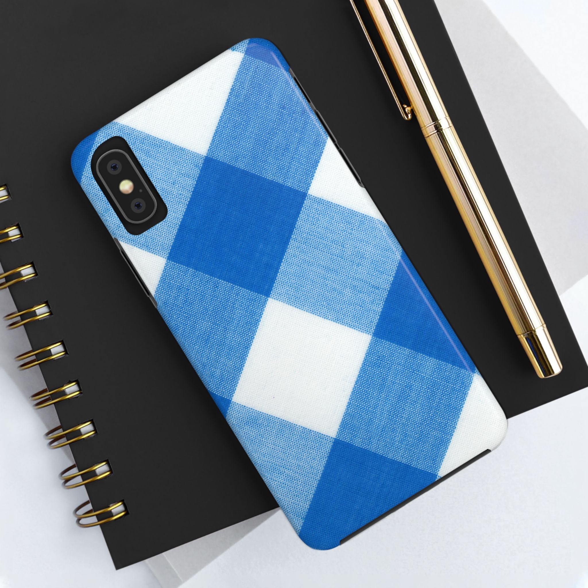 Classic Blue Gingham Phone Case (Apple & Android)