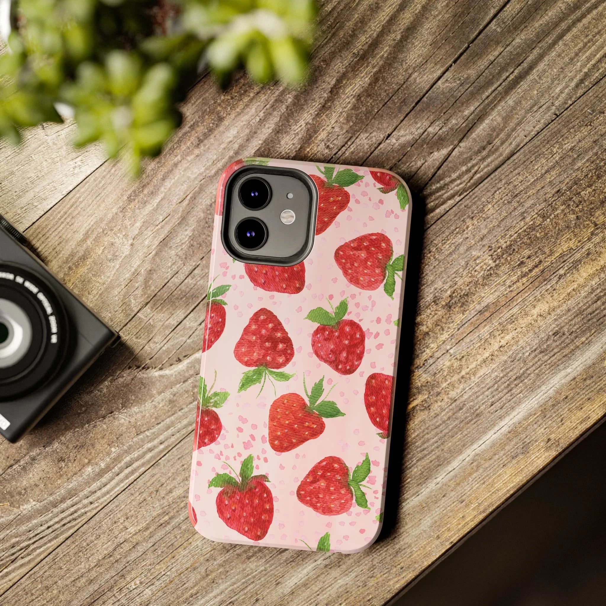 Cute Strawberries Phone Case (Apple & Android) - Pink Sweetheart