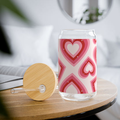 Valentine Hearts Sipper Glass, 16oz