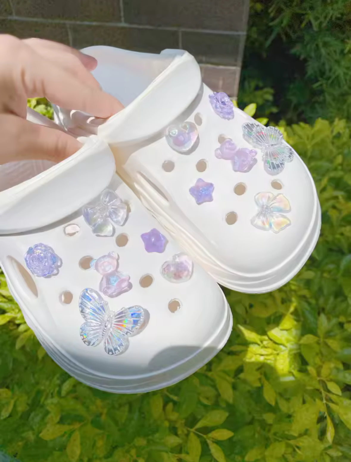 Soft Lilac Clog Charms Set
