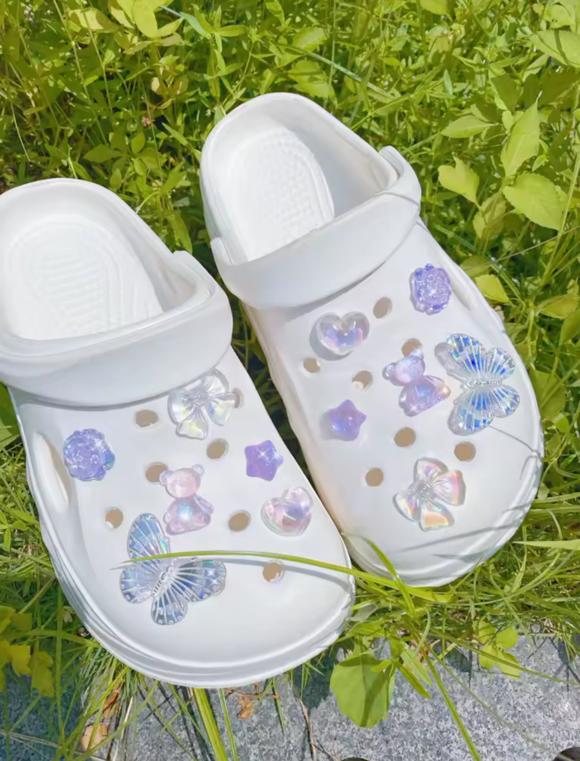 Soft Lilac Clog Charms Set