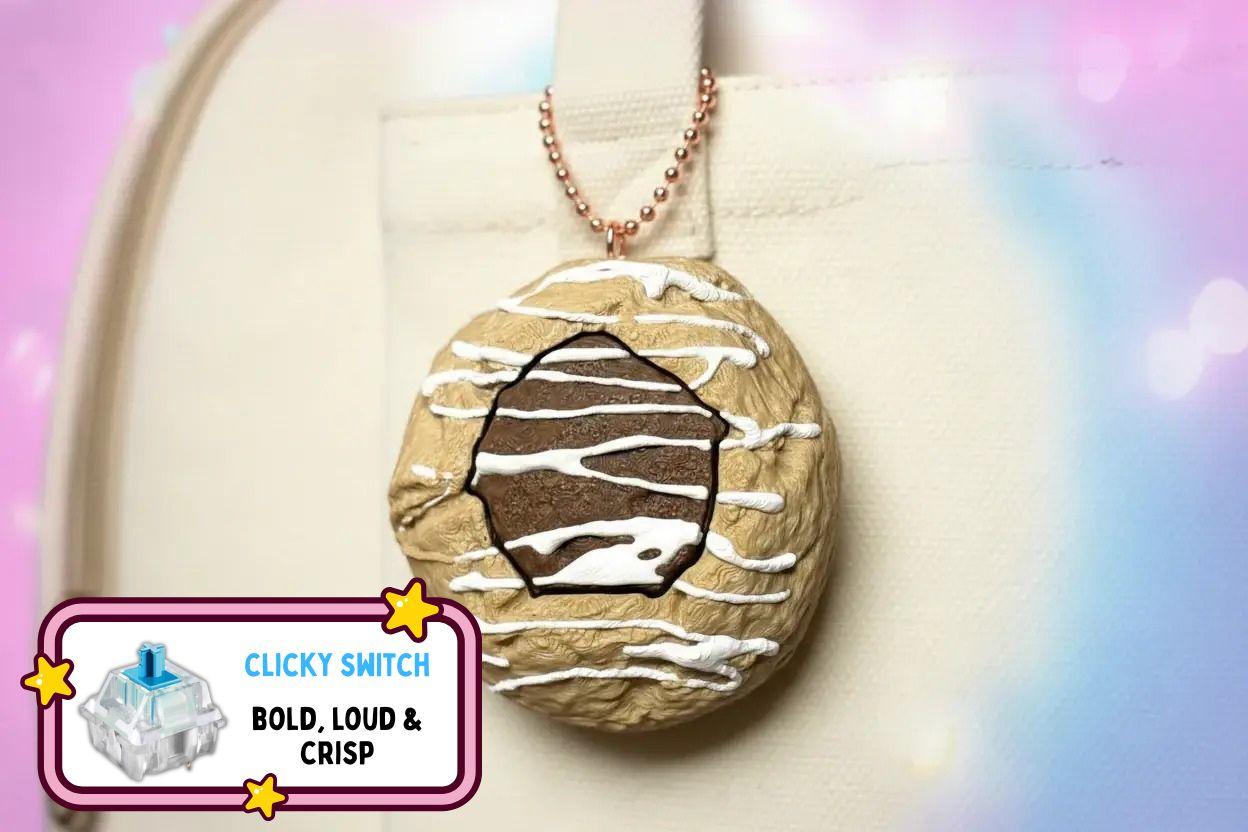 Chocolate Thumbprint Cookie Clicker Fidget Keychain