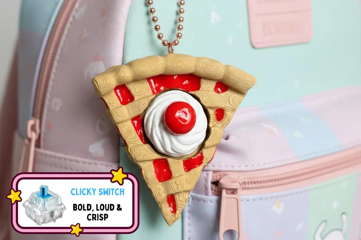 Cherry Pie Clicker Fidget Keychain