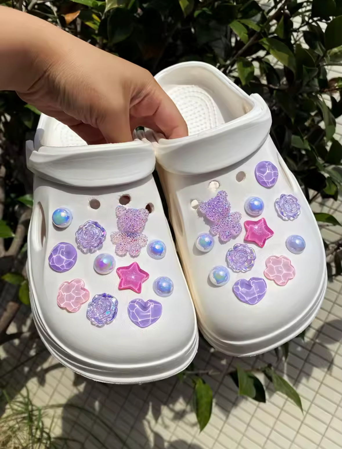 Pink Amethyst Dream Clog Charms Set