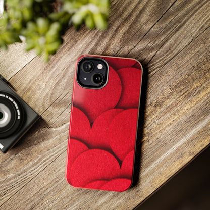 Big Red Felt Hearts Phone Case