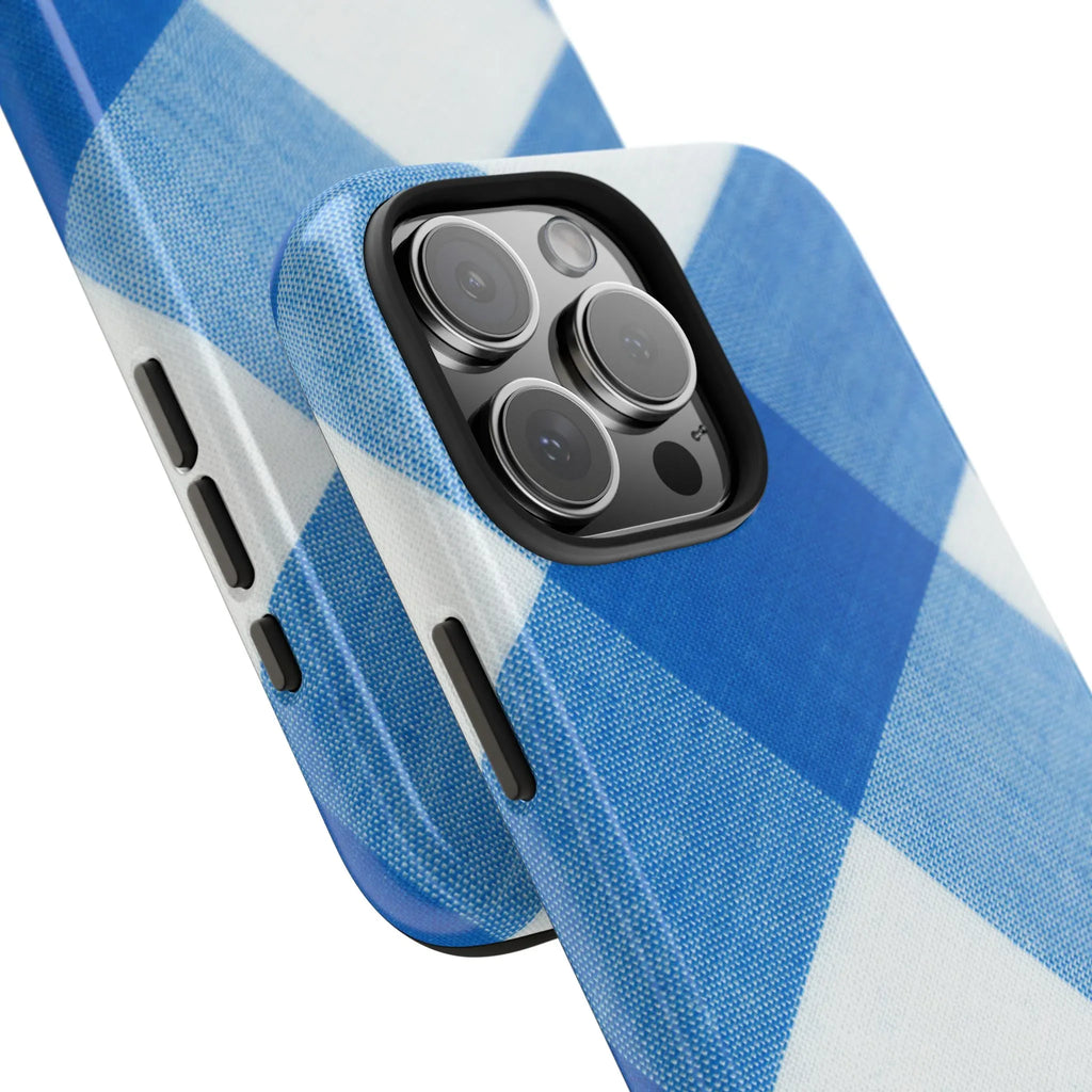 Classic Blue Gingham Phone Case (Apple & Android) - Pink Sweetheart