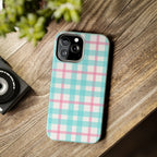 Pastel Gingham Phone Case (Apple & Android) - Pink Sweetheart