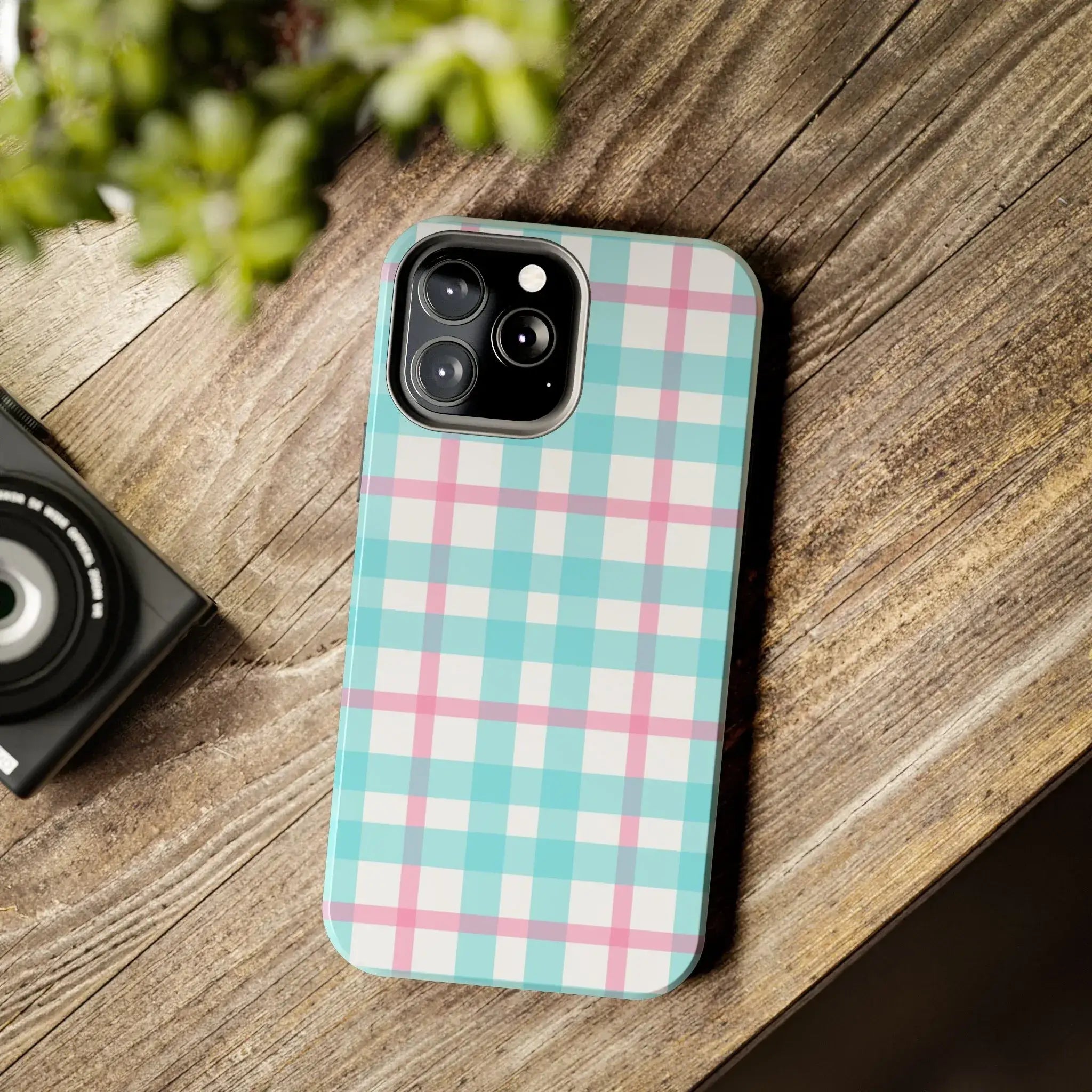 Pastel Gingham Phone Case (Apple & Android) - Pink Sweetheart