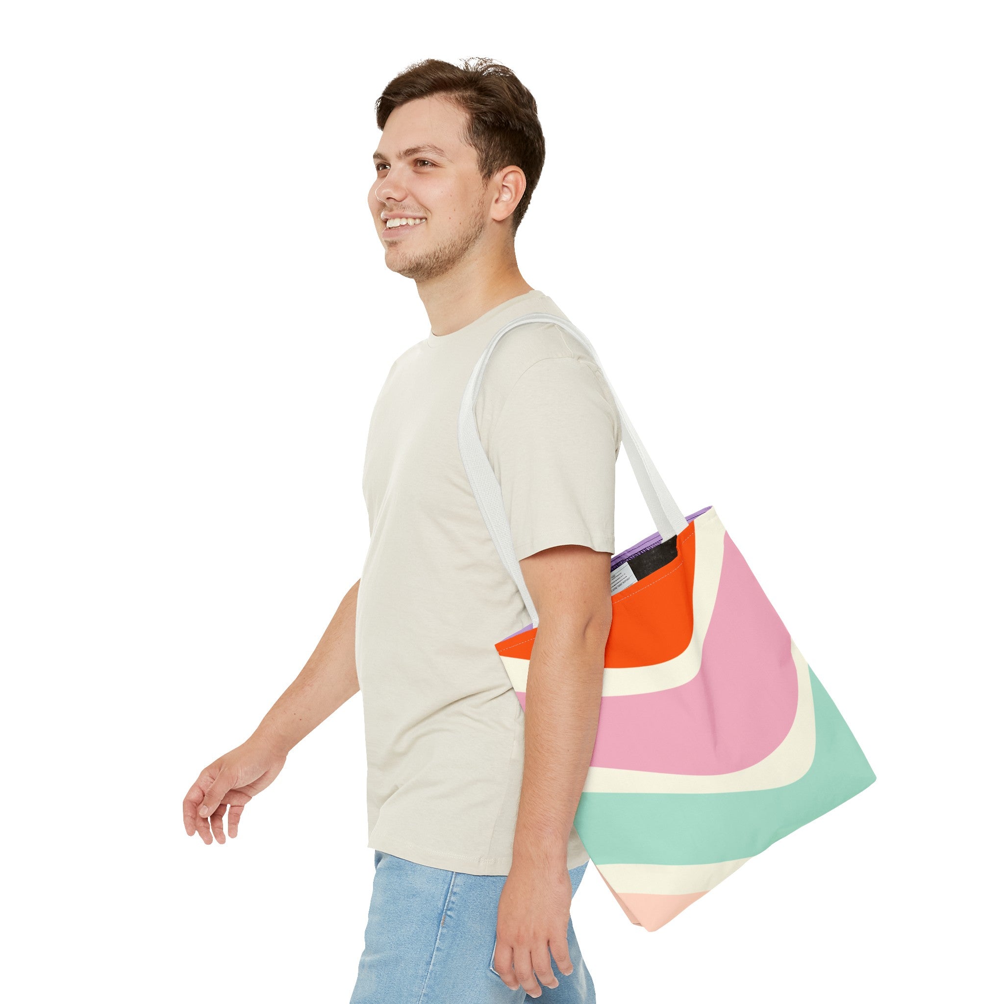 Retro Color Wave Tote Bag