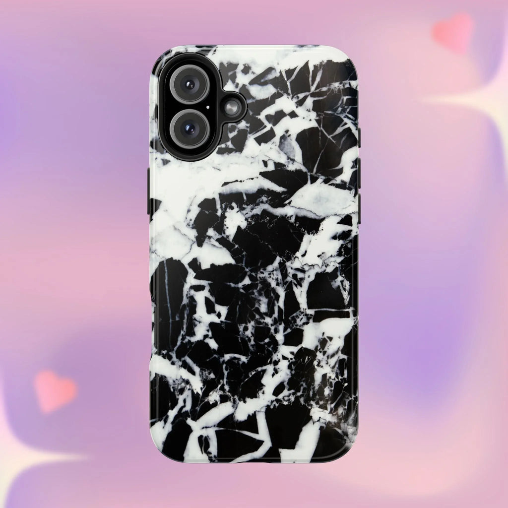 Black & White Shattered Phone Case (Apple & Android) - Pink Sweetheart