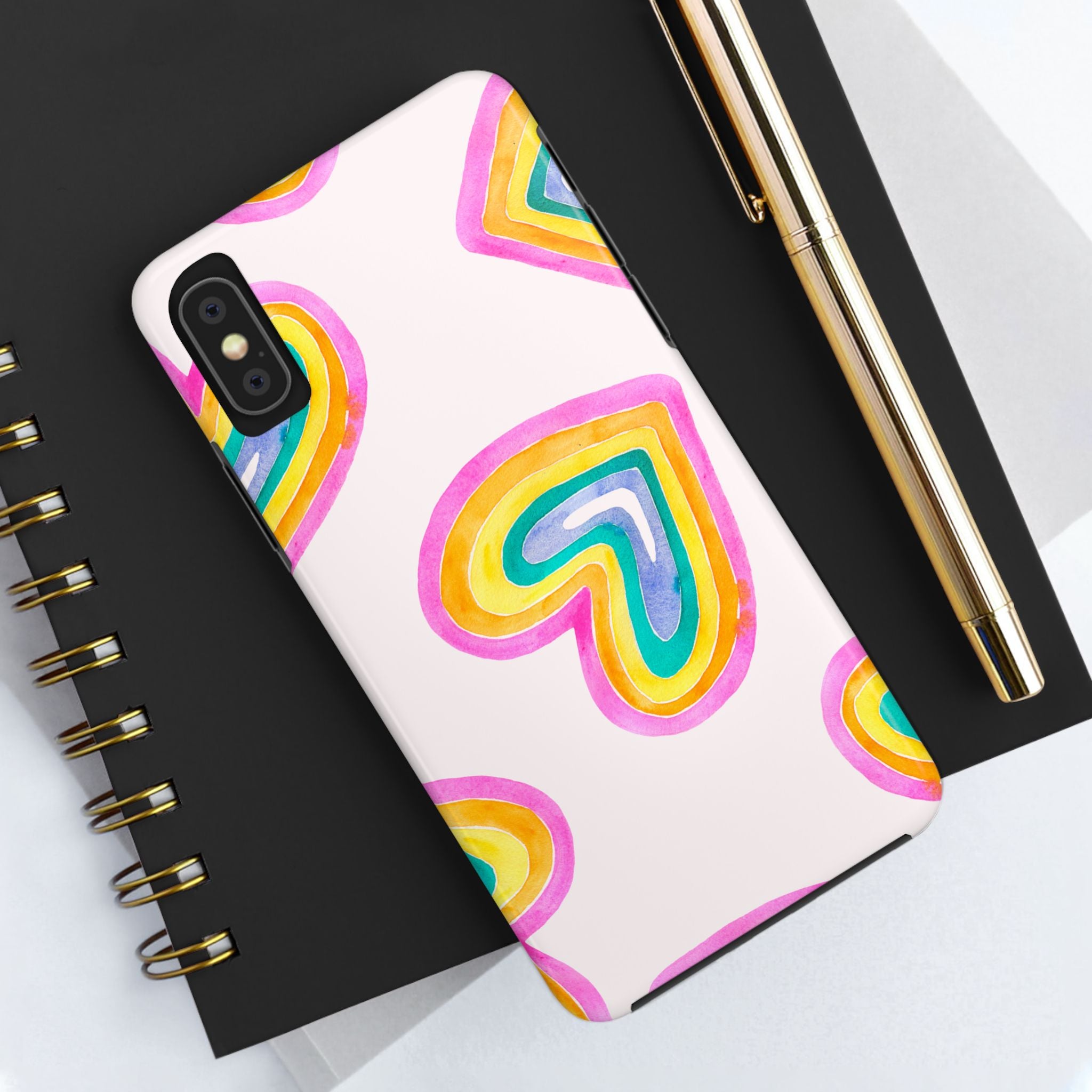 Rainbow Hearts Phone Case (Apple & Android)
