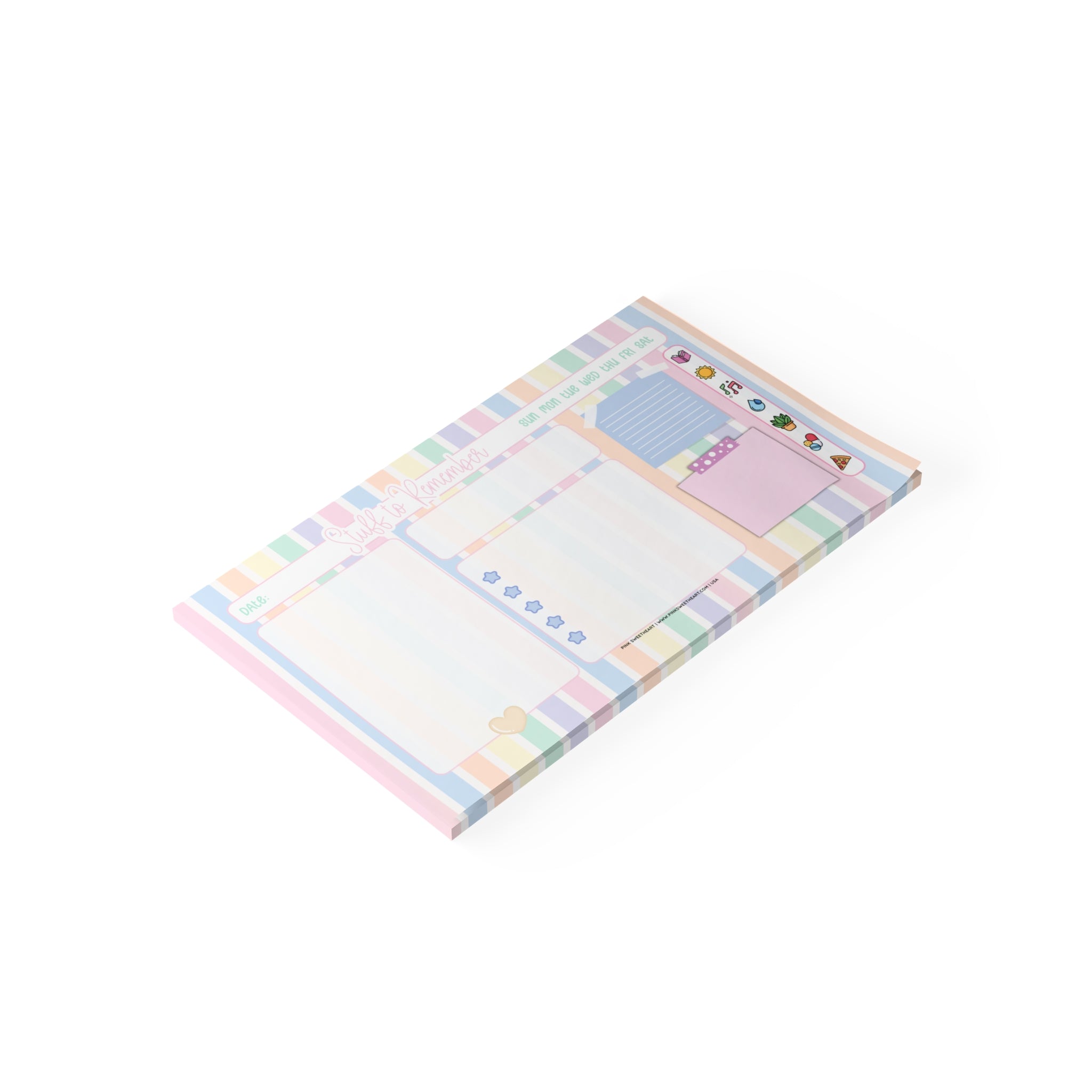 Pastel Stripes Sticky Note Pad