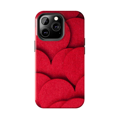 Big Red Felt Hearts Phone Case