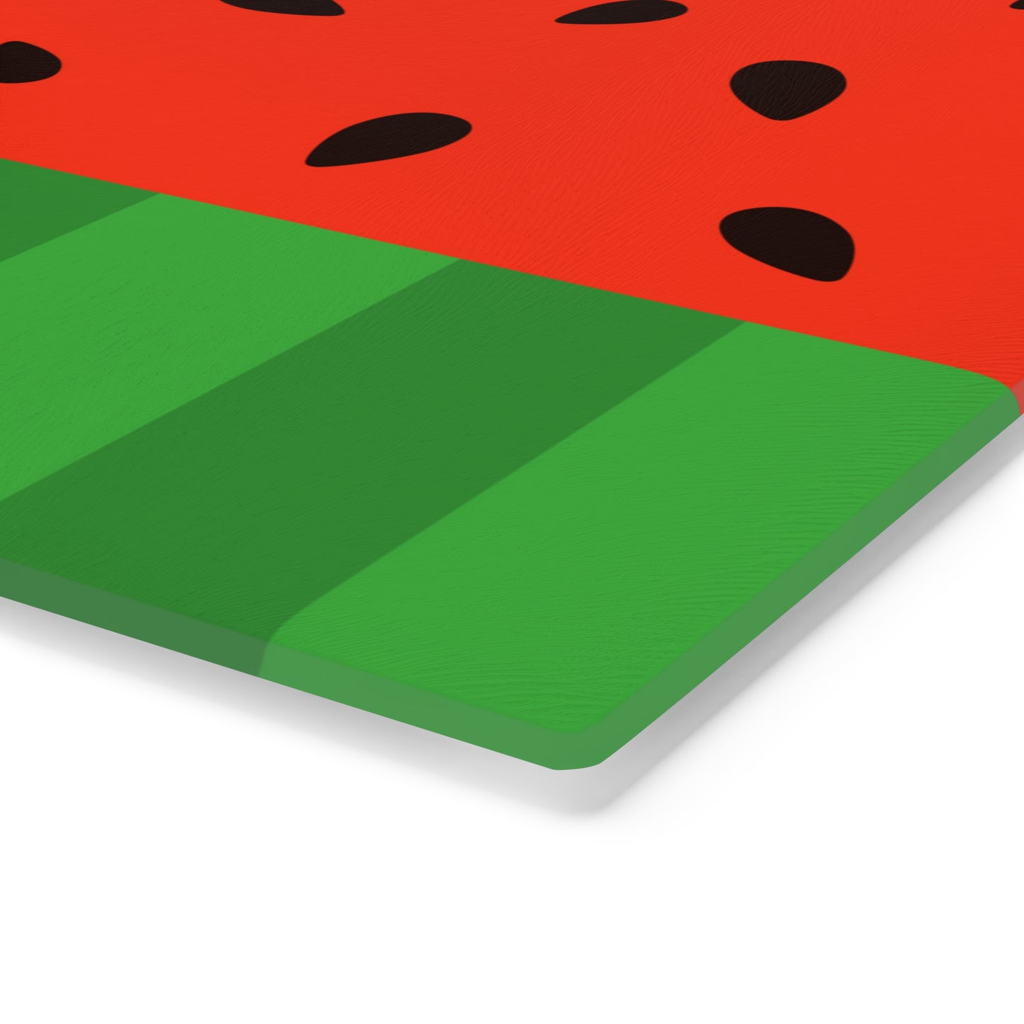 Watermelon Slice Glass Cutting Board