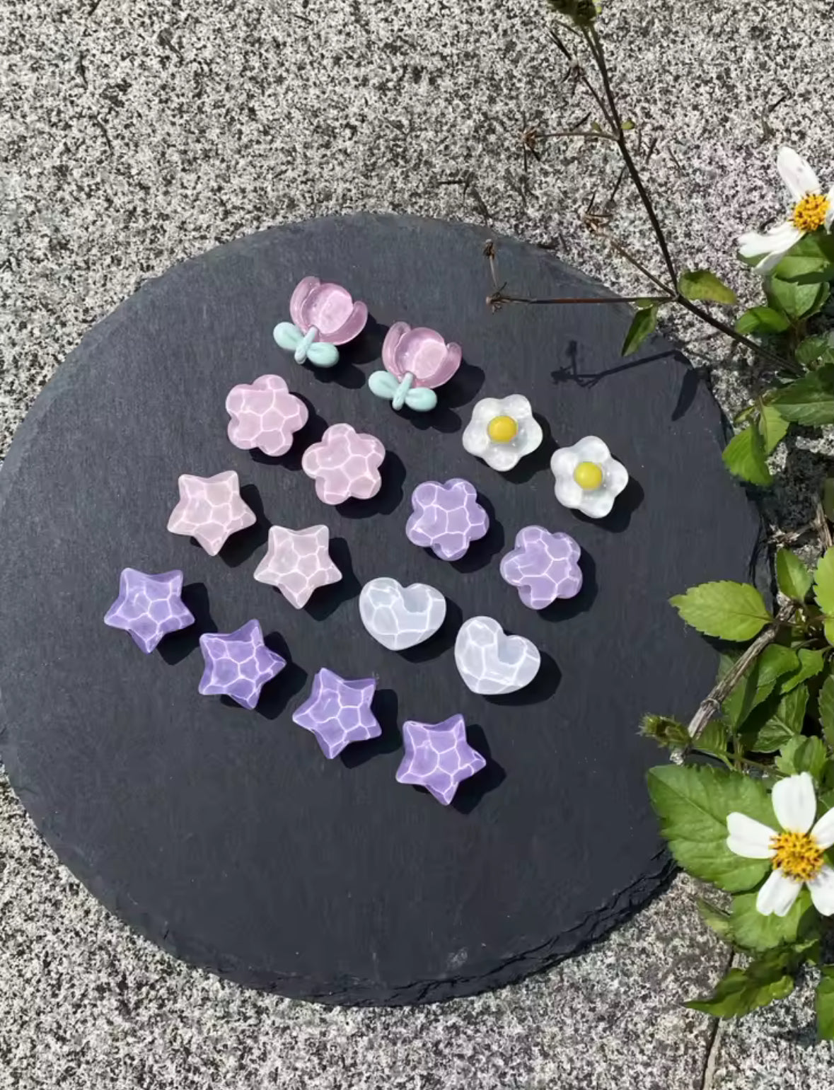 Purple Periwinkle Pearl Clog Charms Set
