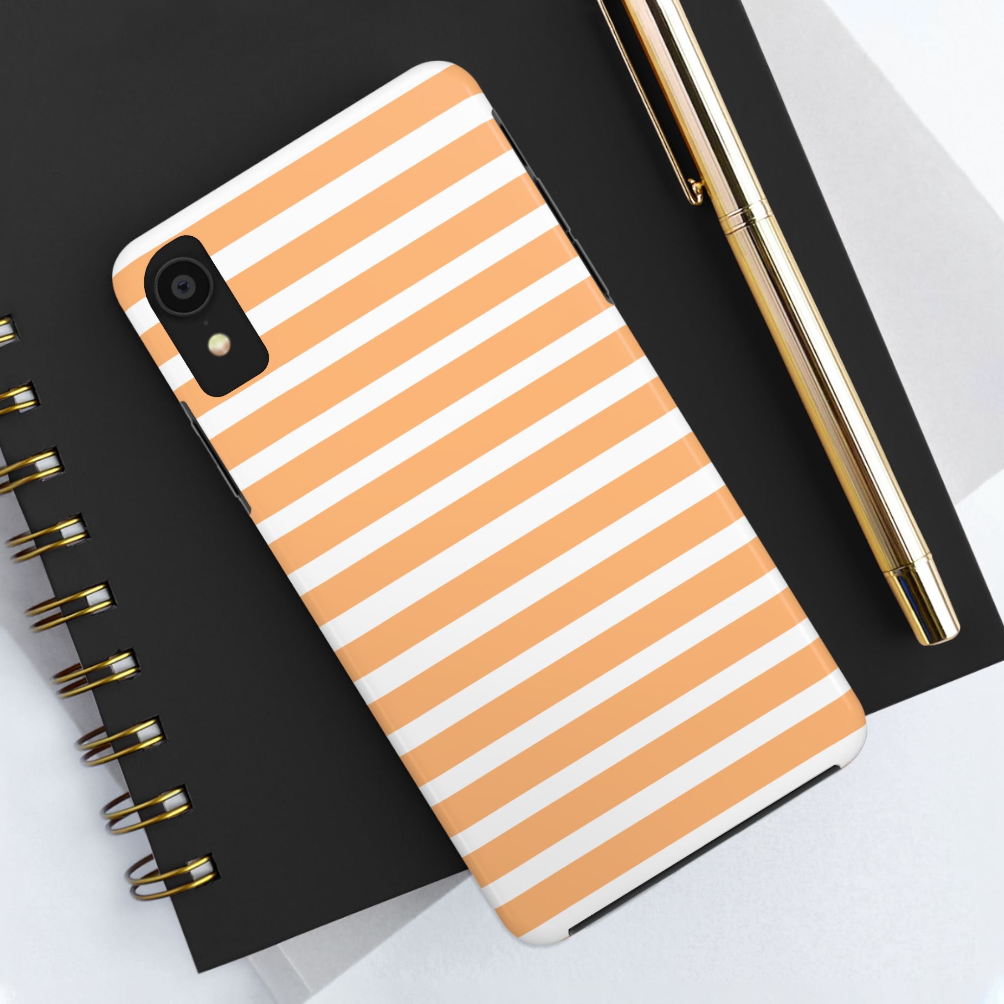 Orange Stripe Lines Phone Case (Apple & Android)