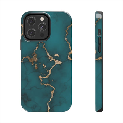 Green & Gold Marble Phone Case