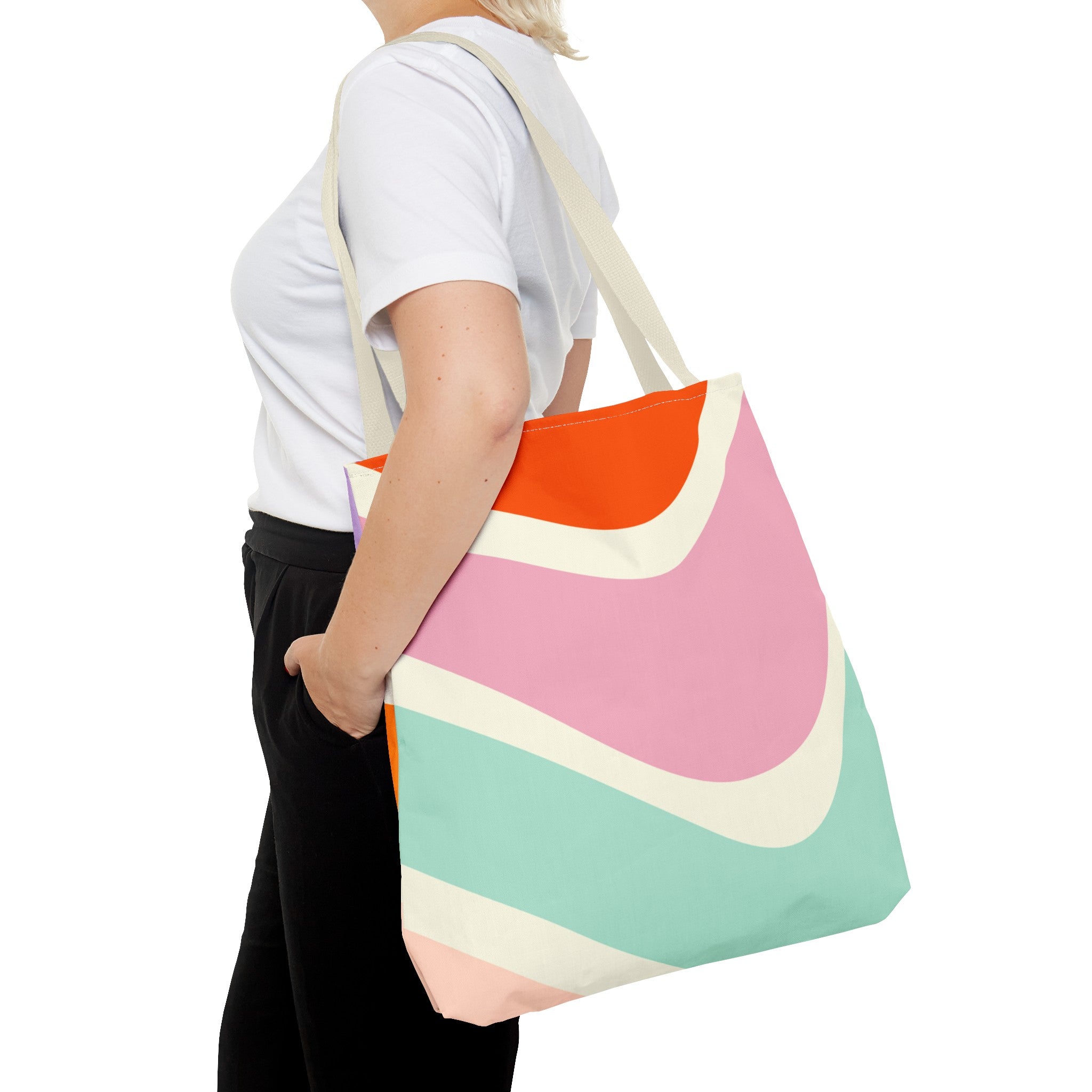 Retro Color Wave Tote Bag