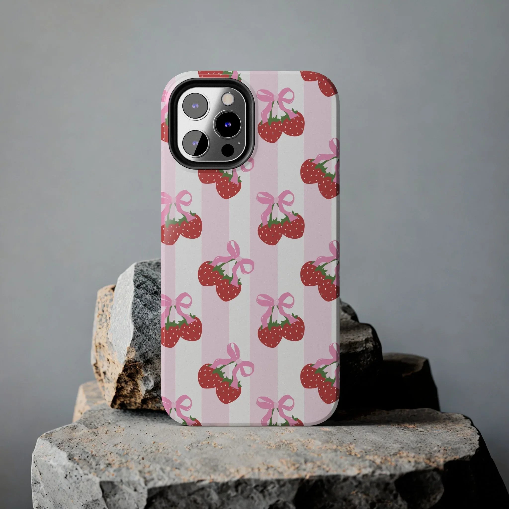 Strawberry Cherries Phone Case (Apple & Android) - Pink Sweetheart