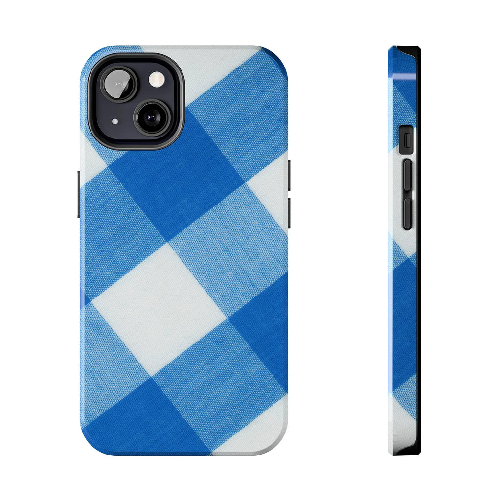 Classic Blue Gingham Phone Case (Apple & Android) - Pink Sweetheart