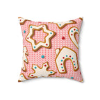 Baked Gingerbread Cookies Square Pillow