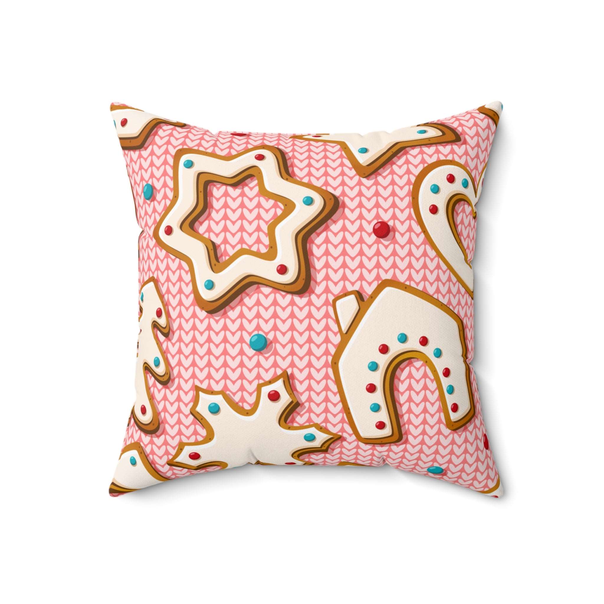 Baked Gingerbread Cookies Square Pillow