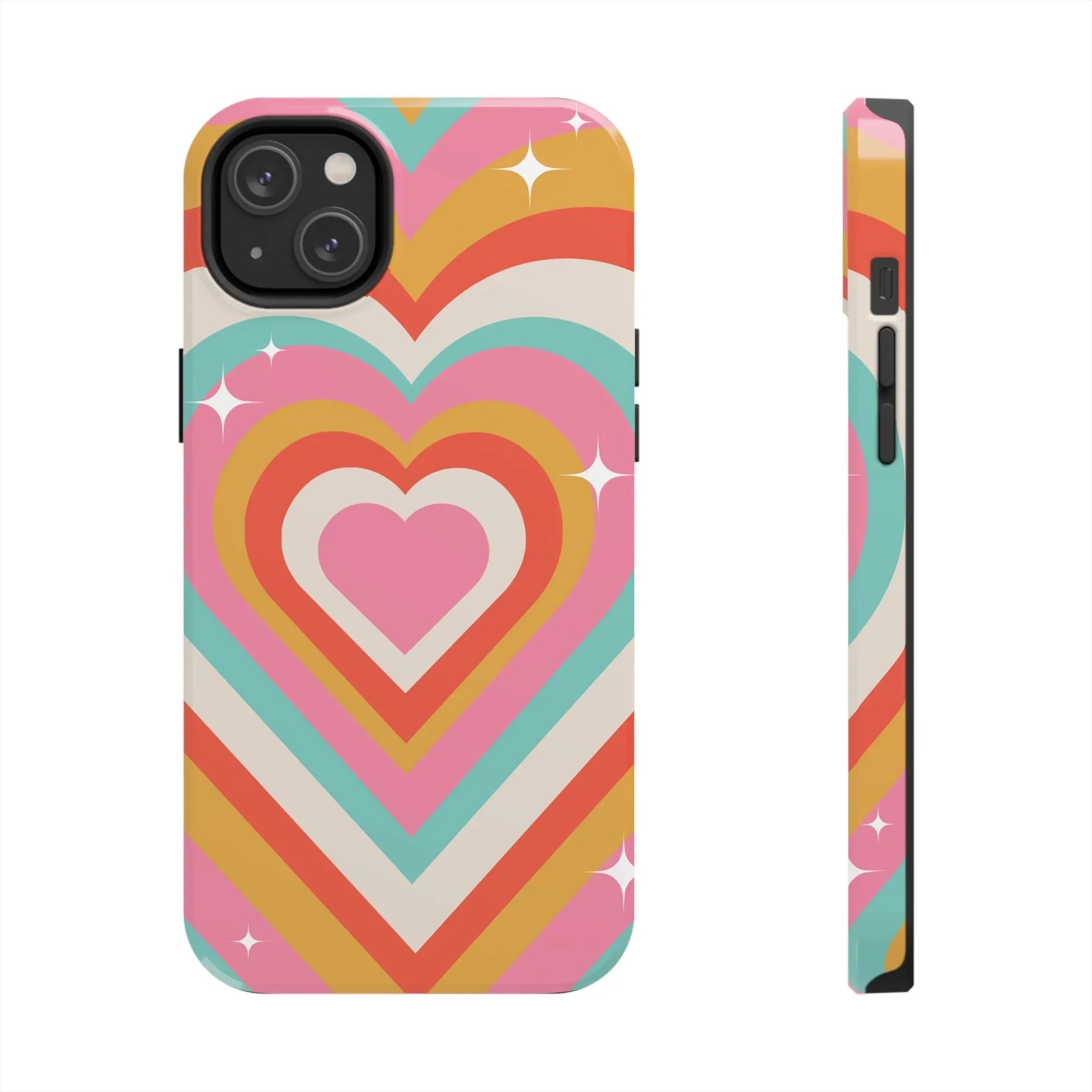 Psychedelic Hearts Phone Case (Apple & Android) - Pink Sweetheart