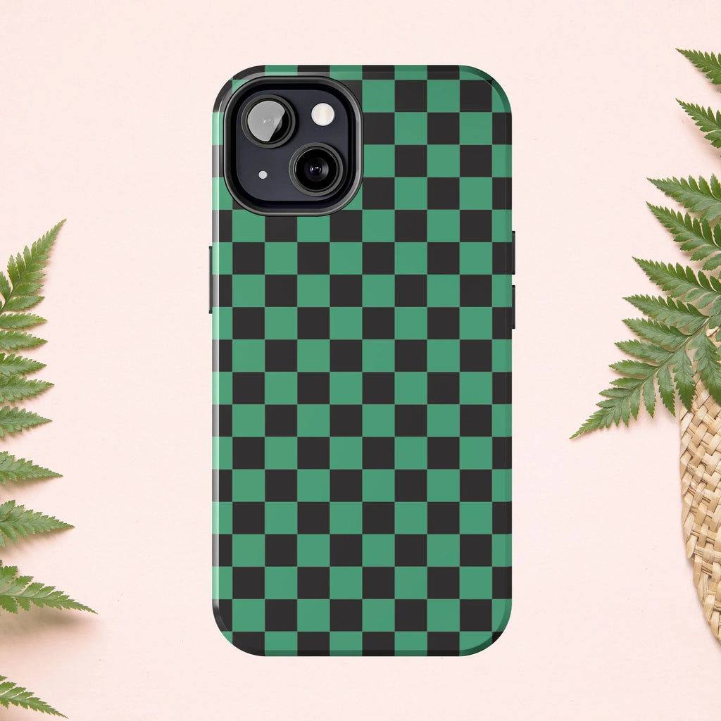 Checkered Kimono Tough Phone Case (Apple & Android) - Pink Sweetheart