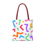 Colorful Doodle Zig Zags Tote Bag