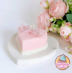 Pink Strawberry Heart Shaped Mini Dessert Cake Candle