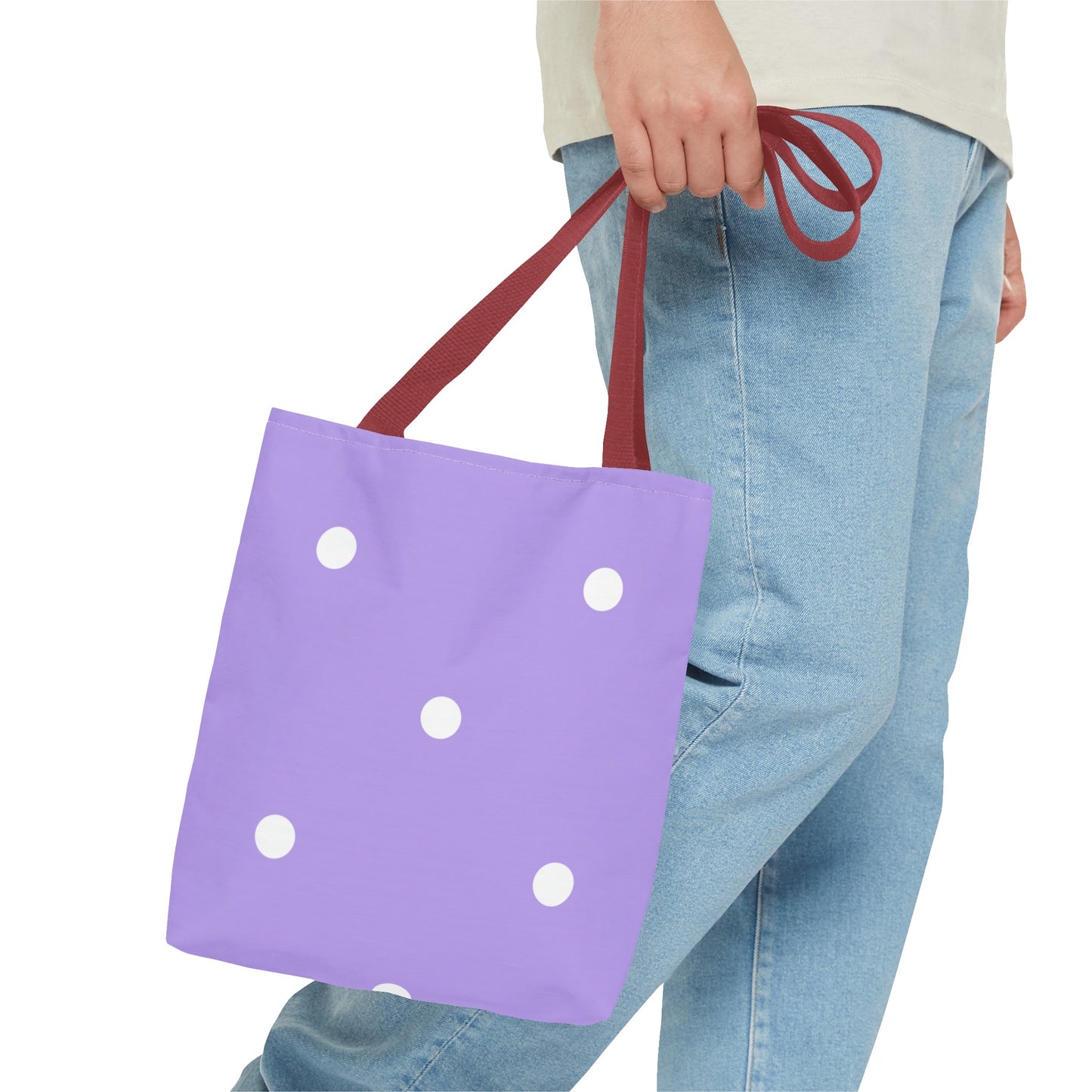 Pastel Purple Polka Dot Tote Bag