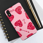 Sparkling Red Hearts Phone Case (Apple & Android)