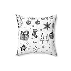 Black & White Christmas Square Pillow
