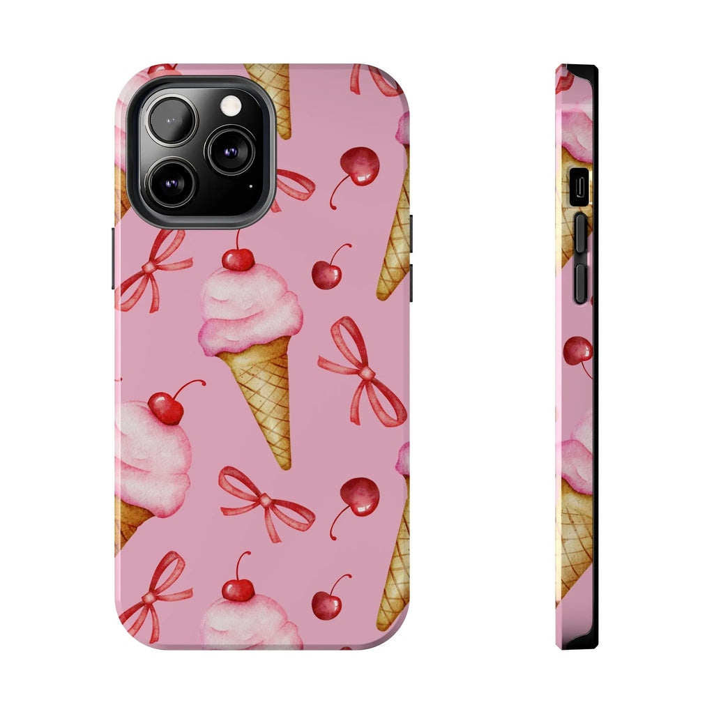 Cherry on Top Ice Cream Phone Case (Apple & Android) - Pink Sweetheart