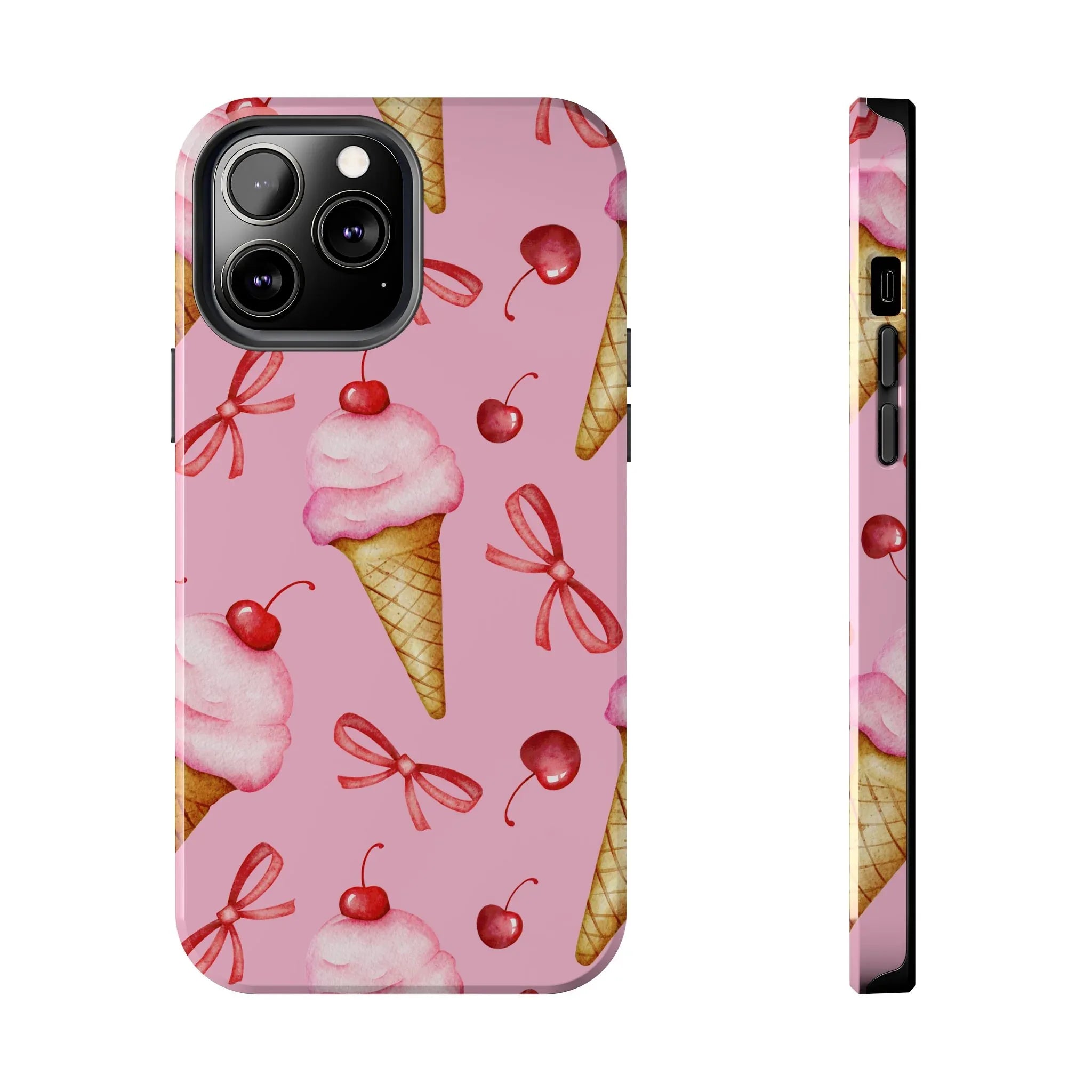 Cherry on Top Ice Cream Phone Case (Apple & Android) - Pink Sweetheart