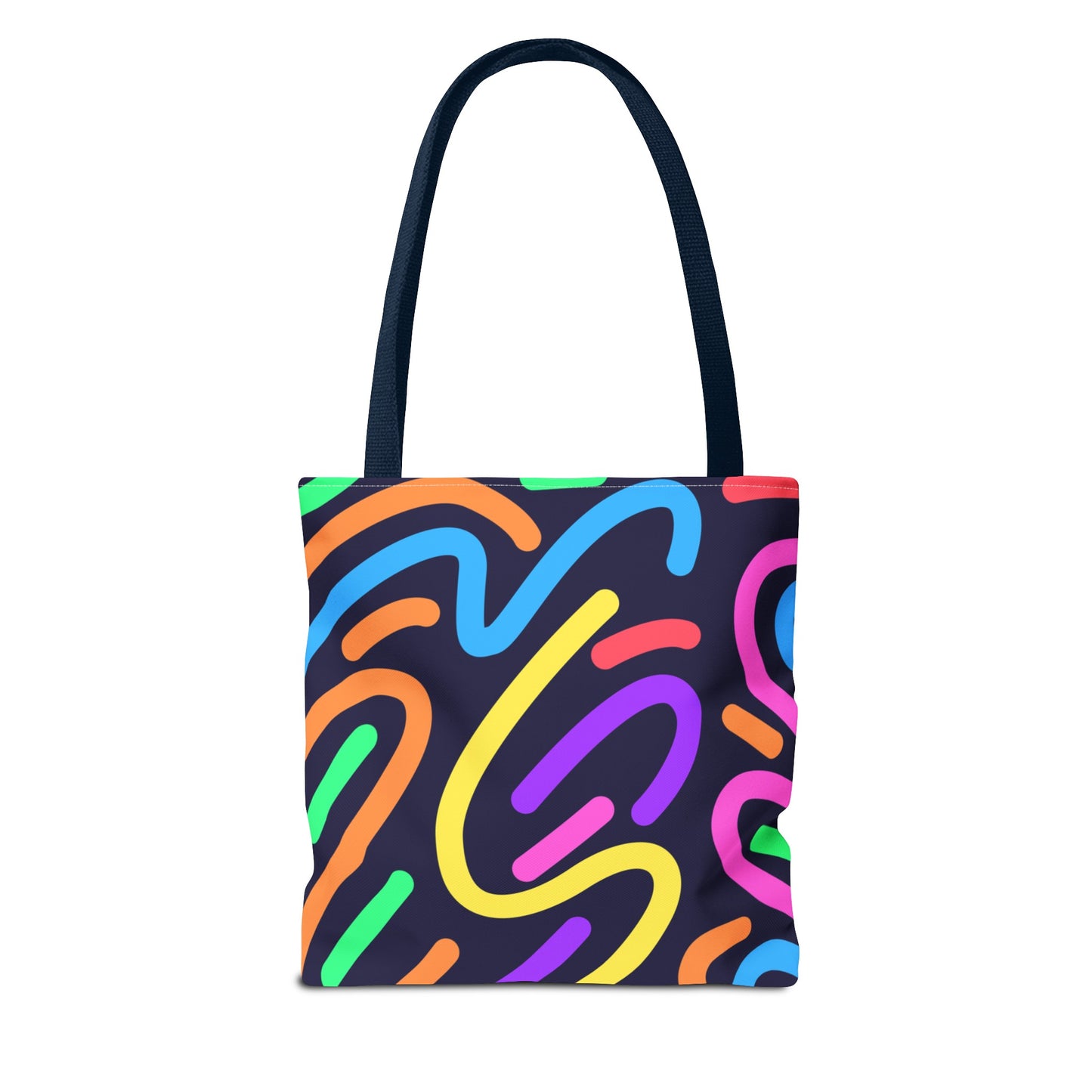 Neon Doodle Swirls Tote Bag