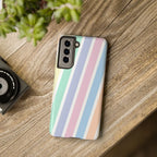 Pretty Pastel Lines Phone Case (Apple & Android) - Pink Sweetheart