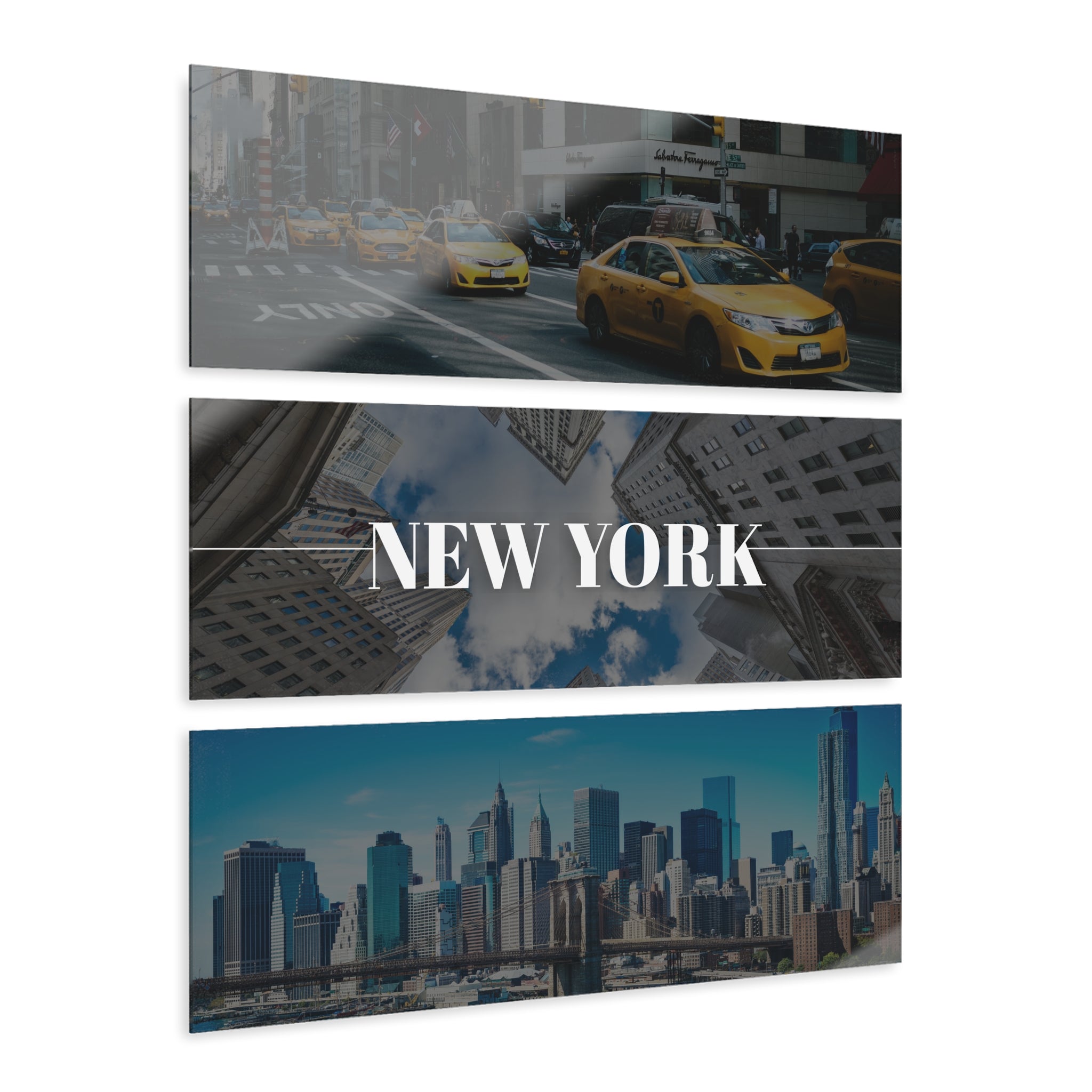 New York Skyline Acrylic Prints (Triptych)